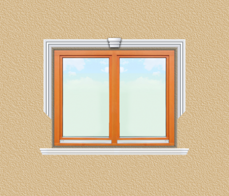 ED02 ablak díszítése egyféle polisztirol díszléccel