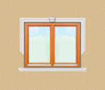 ED04 ablak díszítése egyféle polisztirol díszléccel