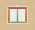 ED19 ablak díszítése egyféle polisztirol díszléccel